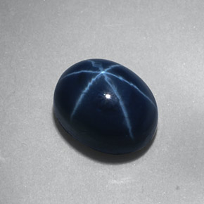 Zafiro estrella azul natural de 2,23 ct, corte óvalo, opaco