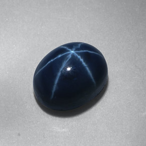 Zafiro estrella azul natural de 2,23 ct, corte óvalo, opaco