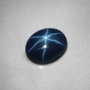 Zafiro estrella Azul natural de 2.34 ct, Corte Óvalo, Opaco