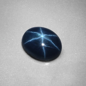 Zafiro estrella Azul natural de 2.34 ct, Corte Óvalo, Opaco