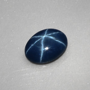 Zafiro estrella azul natural de 1,04 ct, corte óvalo, opaco