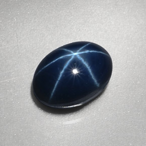 Zafiro estrella azul natural de 3,17 ct, corte óvalo, opaco