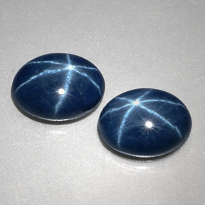Gemas de Zafiro estrella Azul natural de  ct, Corte Óvalo, Opaco