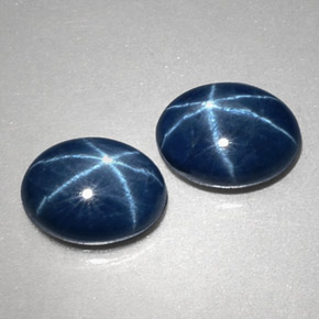 Gemas de Zafiro estrella Azul natural de  ct, Corte Óvalo, Opaco