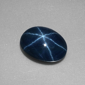 Zafiro estrella azul natural de 1,85 ct, corte óvalo, translúcido
