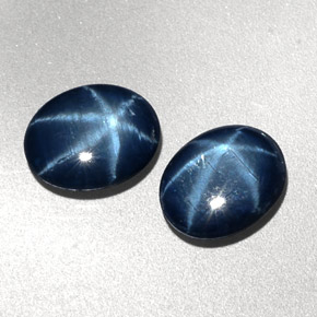 Gemas de zafiro estrella azul natural de  ct, corte óvalo, opaco