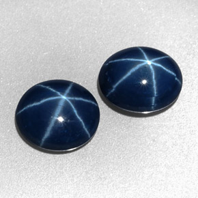 Gemas de Zafiro estrella Azul natural de  ct, Corte Óvalo, Opaco