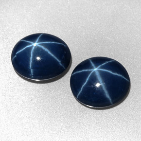 Gemas de Zafiro estrella Azul natural de  ct, Corte Óvalo, Opaco