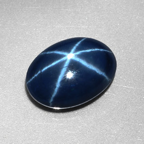 Zafiro estrella azul natural de 2,57 ct, corte óvalo, opaco