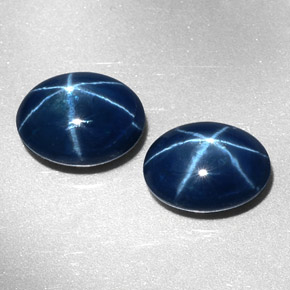 Gemas de Zafiro estrella Azul natural de  ct, Corte Óvalo, Opaco
