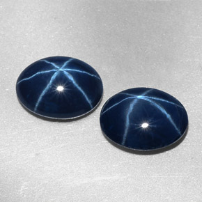 Gemas de Zafiro estrella Azul natural de  ct, Corte Óvalo, Opaco