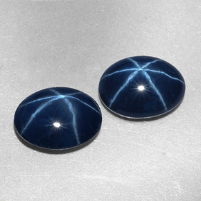 Gemas de Zafiro estrella Azul natural de  ct, Corte Óvalo, Opaco
