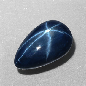 Zafiro estrella Azul natural de 3.74 ct, En forma de pera, Opaco