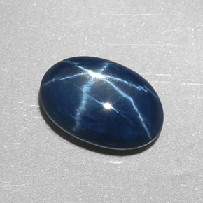 Zafiro estrella azul natural de 2,55 ct, corte óvalo, opaco