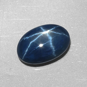 Zafiro estrella azul natural de 2,55 ct, corte óvalo, opaco