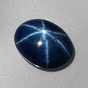 Zafiro estrella Azul natural de 2.27 ct, Corte Óvalo, Opaco