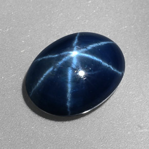 Zafiro estrella Azul natural de 2.27 ct, Corte Óvalo, Opaco