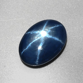 Zafiro estrella Azul natural de 1.80 ct, Corte Óvalo, Opaco