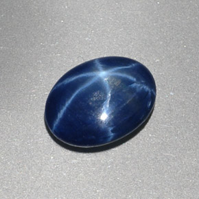 Zafiro estrella azul natural de 1,48 ct, corte óvalo, opaco