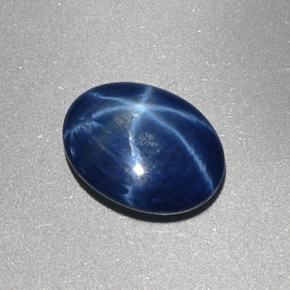 Zafiro estrella azul natural de 1,48 ct, corte óvalo, opaco