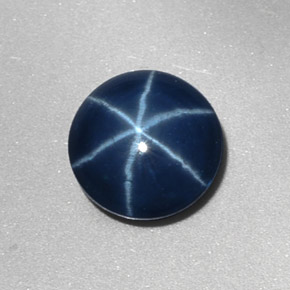 Zafiro estrella Azul natural de 2.00 ct, Corte Redondo, Opaco