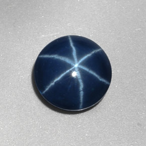 Zafiro estrella Azul natural de 2.00 ct, Corte Redondo, Opaco