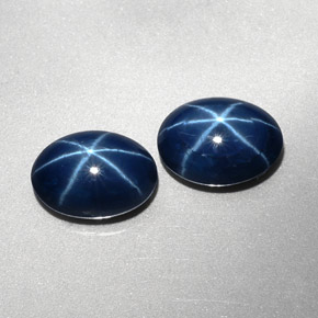 Gemas de Zafiro estrella Azul natural de  ct, Corte Óvalo, Opaco