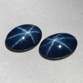 Gemas de zafiro estrella azul natural de  ct, corte óvalo, opaco