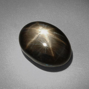 Zafiro estrella negro natural de 9,00 ct, corte óvalo, opaco
