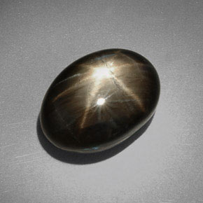 Zafiro estrella negro natural de 9,00 ct, corte óvalo, opaco