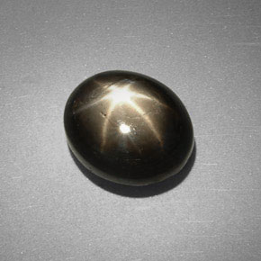 Zafiro estrella negro natural de 6,38 ct, corte óvalo, opaco