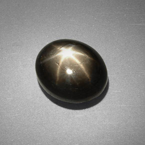 Zafiro estrella negro natural de 6,38 ct, corte óvalo, opaco