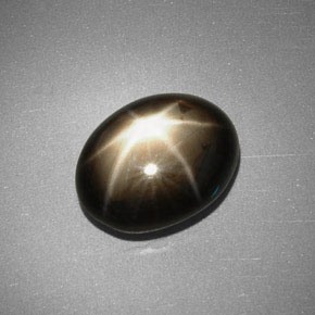 Zafiro estrella negro natural de 5,08 ct, corte óvalo, opaco
