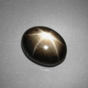 Zafiro estrella negro natural de 5,08 ct, corte óvalo, opaco