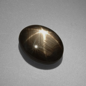 Zafiro estrella negro natural de 6,35 ct, corte óvalo, opaco