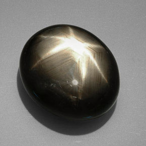 Zafiro estrella negro natural de 39,38 ct, corte óvalo, opaco