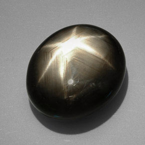 Zafiro estrella negro natural de 39,38 ct, corte óvalo, opaco