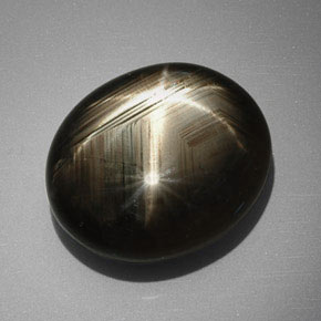 Zafiro estrella Negro natural de 32.74 ct, Corte Óvalo, Opaco