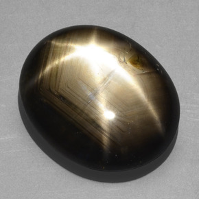 Zafiro estrella negro natural de 20,32 ct, corte óvalo, opaco