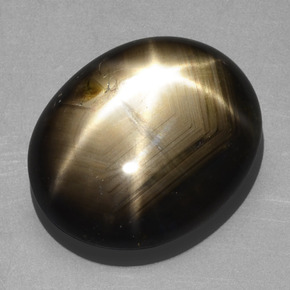 Zafiro estrella negro natural de 20,32 ct, corte óvalo, opaco