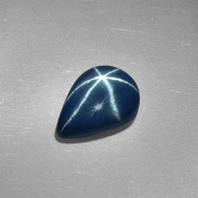 Zafiro estrella Azul natural de 2.88 ct, En forma de pera, Opaco