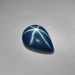 Zafiro estrella Azul natural de 2.88 ct, En forma de pera, Opaco