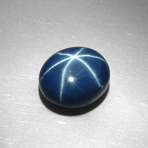 Zafiro estrella Azul natural de 6.78 ct, Corte Óvalo, Opaco