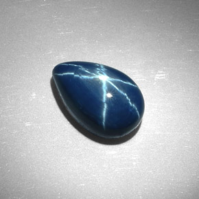 Zafiro estrella azul natural de 7,22 ct, en forma de pera, opaco
