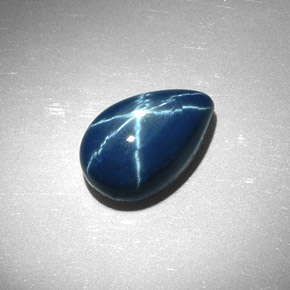 Zafiro estrella azul natural de 7,22 ct, en forma de pera, opaco