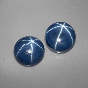 Gemas de Zafiro estrella Azul natural de  ct, Corte Redondo, Opaco