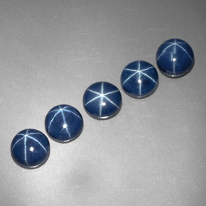Gemas de zafiro estrella azul natural de  ct, corte redondo, opaco