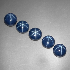 Gemas de zafiro estrella azul natural de  ct, corte redondo, opaco