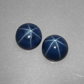 Gemas de zafiro estrella azul natural de  ct, corte redondo, opaco