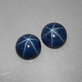 Gemas de zafiro estrella azul natural de  ct, corte redondo, opaco